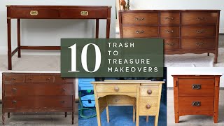 10 Trash to Treasure Furniture Makeovers  Huge Holiday Giveaway  Chalk Paint [upl. by Odette]