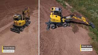 EW65 and EW100 Mobile Excavator Startup Procedure [upl. by Eveiveneg]