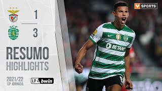 Highlights  Resumo Benfica 13 Sporting Liga 2122 13 [upl. by Kirsch]