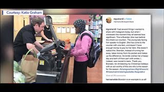 Cashier caught doing a good deed when he thought no one was watching [upl. by Nyved]