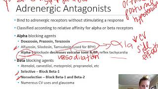 Pharmacology Adrenergic Antagonists [upl. by Chico]