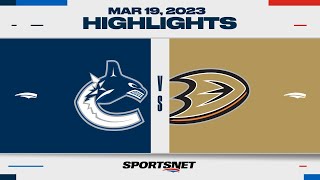 NHL Highlights  Canucks vs Ducks  March 19 2023 [upl. by Ecinnej]