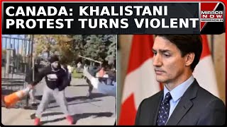 Khalistani Extremists Attack Devotees In Canadas Hindu Sabha Temple  Canadian PM Trudeau Reacts [upl. by Annaigroeg]