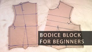 Pattern Drafting for Beginners – Easy Basic Bodice Block • Elewa [upl. by Alcott]