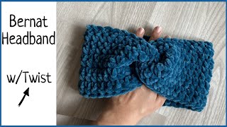 BEST Bernat Yarn Headband Crochet Headband Tutorial [upl. by Fraase]