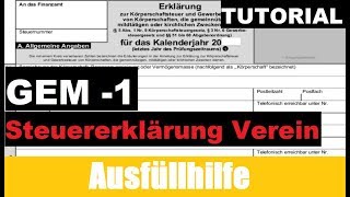 Gem  1 Ausfüllhilfe  Steuererklärung Verein  Tutorial  Erklärung [upl. by Nevi610]