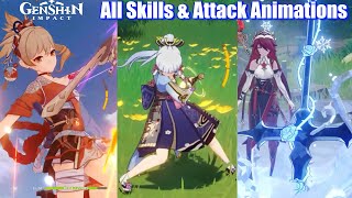 Genshin Impact  All 37 Characters Skills amp Attack Animations Inazuma Updated [upl. by Anna-Diana]