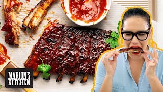 4ingredient Spicy Pork Ribs KoreanStyle  Marions Kitchen [upl. by Ahsienroc]