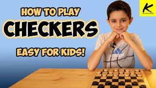 How to Play CHECKERS  Easy for Kids [upl. by Mencher]