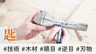 【木のスプーンづくり④】木を削る向きを知る【木工DIY】 [upl. by Alakim31]