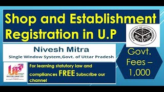 Shop amp Establishment Registration  Uttar Pradesh  Live Demo  Government fees only INR 1000 [upl. by Kerat]