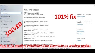 how to Fixquot pending installpending downloadquot in window 10 update [upl. by Wonacott]