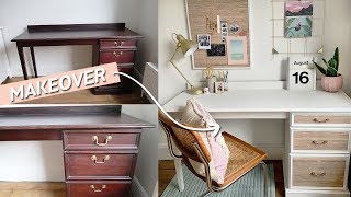 Desk Makeover DIY for Back to School  Office Styling [upl. by Adniroc229]