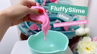 SlimeTini Fluffy Slime OHNE Kontaktlinsenflüssigkeit  Kombilösung🙃💚 SchleimRezept Tutorial [upl. by Meill]