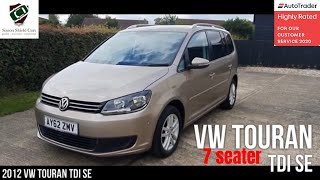 2012 VW Touran TDI se 7 seater virtual tour  Simon Shield Cars [upl. by Legim158]