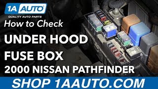 How to Check Under Hood Fuse Box 9604 Nissan Pathfinder [upl. by Otilia140]