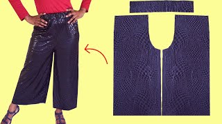 Very Easy Culottes Cutting And StitchingSewing Techniques For BeginnersCulottes Sewing Tutorial [upl. by Ameh]