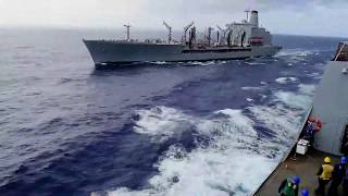 USS Green Bay USS Ashland Replenishment at Sea with USNS Pecos Timelapse [upl. by Birch]