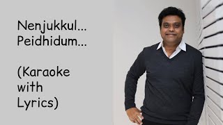 Nenjukkul Peidhidum  Karaoke  With Lyrics  Varanam Ayiram  Harris Jayaraj  HighQuality  Surya [upl. by Gilbertine269]