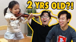 Professional Violinists React to a 2YearOld PRODIGY Progress Video [upl. by Kraft]