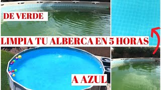 Como Limpiar una Alberca PISCINA Verde  Intex Pool [upl. by Ozmo]