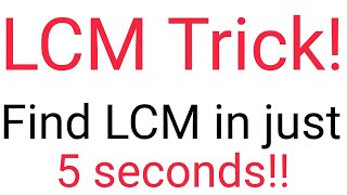 Fastest and Easiest way to find LCM [upl. by Camile]