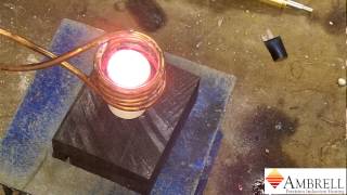 Melting iron blocks with induction heating [upl. by Leake]