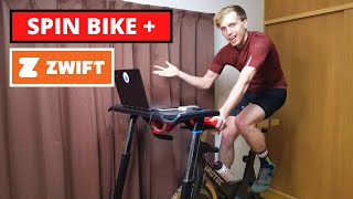 My Indoor Cycling Setup Tour  How to Use a Spin Bike on Zwift [upl. by Ariem233]