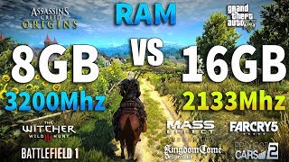 8GB 3200Mhz vs 16GB 2133Mhz RAM Test in 8 Games [upl. by Matthia]