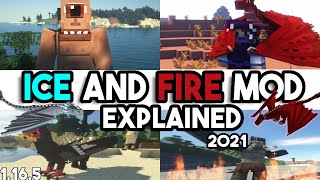 Ice and Fire FULLY EXPLAINED SHOWCASE MOB Spawns best minecraft mods Ice and Fire Mod 1165 mods [upl. by Joanie530]