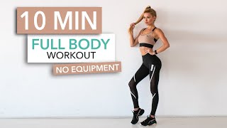 10 MIN FULL BODY WORKOUT  No Equipment  Pamela Reif [upl. by Kristoforo]