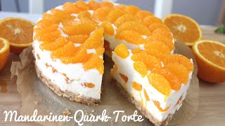 Rezept MandarinenQuarkTorte OHNE BACKEN  Kühlschranktorte  Tooootaaal Lecker [upl. by Aseuqram]