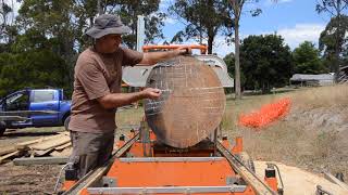 Quartersawing on a horizontal bandsaw [upl. by Rosemare]