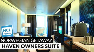 Norwegian Getaway  Haven Deluxe Owners Suite with Balcony Full Tour amp Review 4K  Category H3 [upl. by Elda]