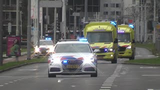 Politie begeleidt ambulances vanaf ernstig ongeluk naar het ziekenhuis 1174 [upl. by Fiona]