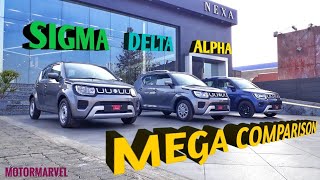 Maruti Suzuki Ignis 2021  All variants compared  Sigma Delta Zeta Alpha [upl. by Nerrak623]