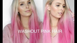 DIY WASHOUT PINK HAIR using LOREAL COLORISTA SPRAY [upl. by Htiekal]