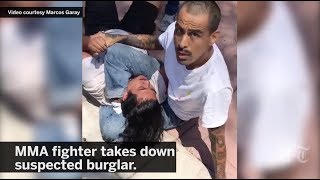 MMA FIghter Takes Down Burglar  San Diego UnionTribune [upl. by Nalim212]