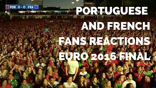 Portuguese and French fans reactions during match  Euro 2016 Final [upl. by Urbannai]