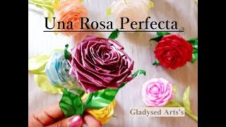 COMO HACER UNA ROSA CON CINTAS PASO A PASO How to Make Rose DIY [upl. by Modestia]