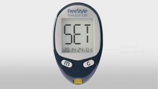 FreeStyle Freedom Lite System Set Up Your Meter and Perform a Blood Glucose Test [upl. by Retsevlys]