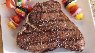 Cooking with Omaha Steaks The TBone [upl. by Ahsam770]