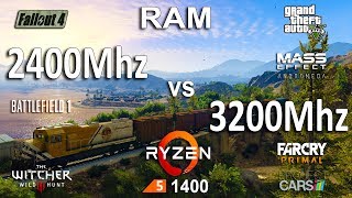 2400Mhz vs 3200Mhz RAM Test in 7 Games Ryzen 1400 [upl. by Eelrefinnej]