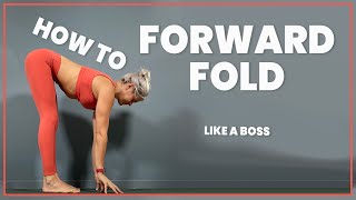 How To Do A Forward Fold  Beginners Yoga Tutorial [upl. by Ailad361]