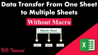 Transfer Data From One Sheet to Multiple Sheets Automatically in excel Hindi  Without Macro [upl. by Aksel584]