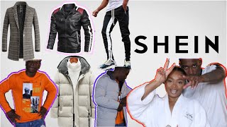 Boyfriend Tries SHEIN Clothes  Men SHEIN Haul 2021 CharniqG [upl. by Trevar]