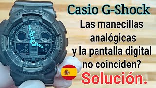 Sicronizar RELOJ CASIO G SHOCK  Las manecillas analógicas y la pantalla digital no coincide [upl. by Boser]