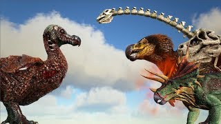 100 Zombie Dodos VS ARK Dinosaurs  ARK Fear Evolved [upl. by Egiaf]