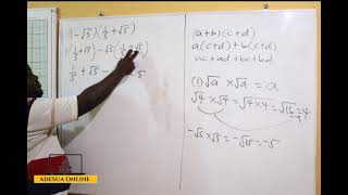 SHS 1 Core Mathematics  Introduction to Surds 1 [upl. by Daryn]