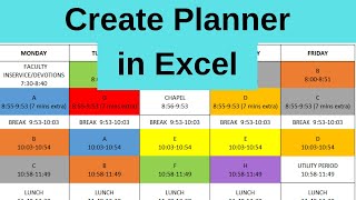 Create Daily Weekly Planner in Excel [upl. by Leonie649]